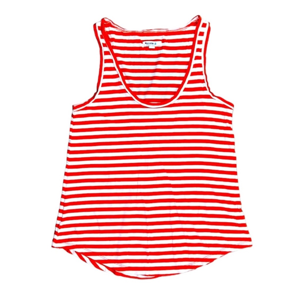 Aerie Striped Modal Tank Top Medium Orange White